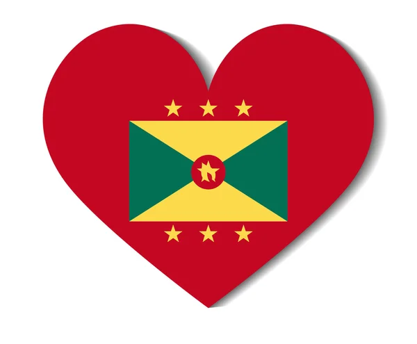 Heart flag grenada — Stock Vector