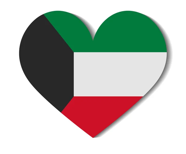 Heart flag kuwait — Stock Vector