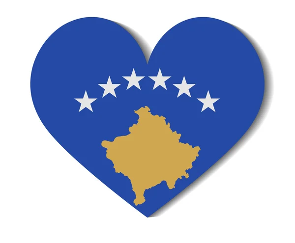Heart flag kosovo — Stock Vector