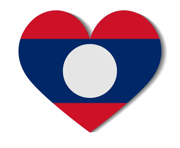 Serce flaga Laosu — Wektor stockowy