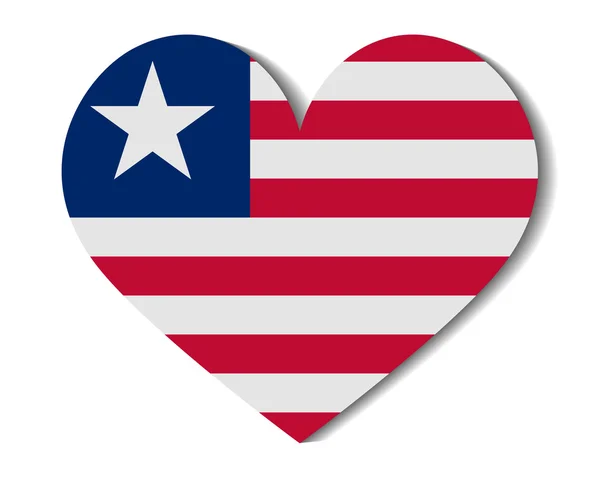 Herzfahne Liberia — Stockvektor