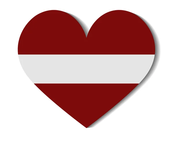 Heart flag latvia — Stock Vector