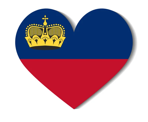 Bandera del corazón liechtenstein — Archivo Imágenes Vectoriales