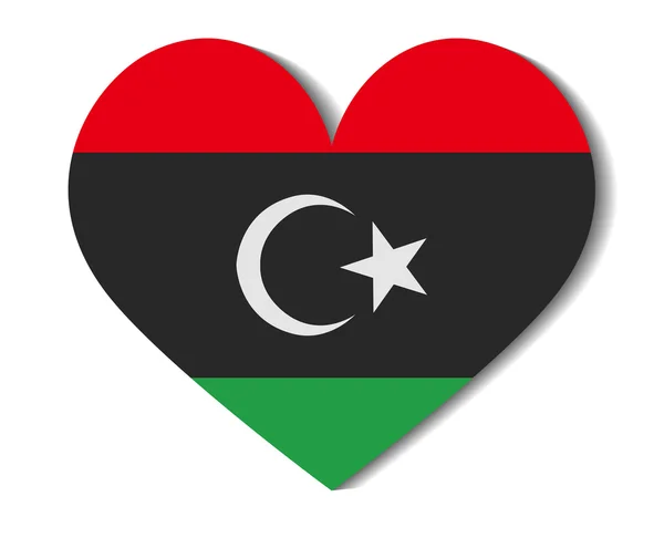 Heart flag libya — Stock Vector