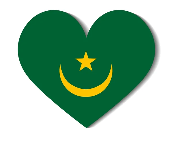 Heart zászló Mauritánia — Stock Vector
