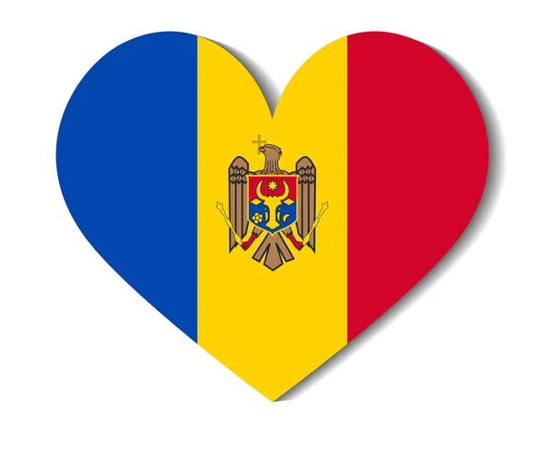 Heart flag moldova — Stock Vector