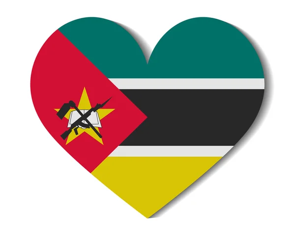 Heart flag mozambique — Stock Vector