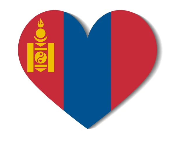 Heart flag mongolia — Stock Vector