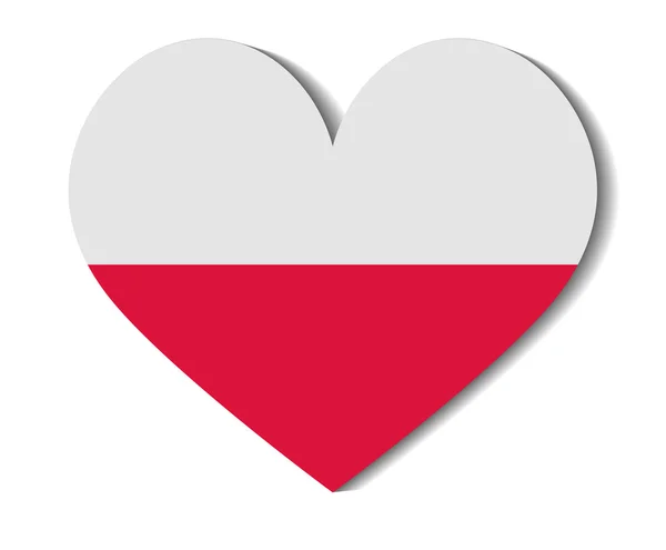 Heart flag poland — Stock Vector