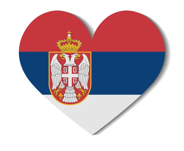 Bandiera del cuore serbia — Vettoriale Stock