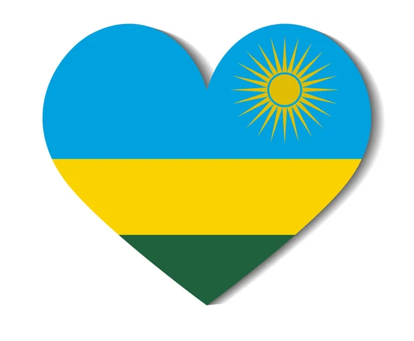 Hart vlag rwanda — Stockvector