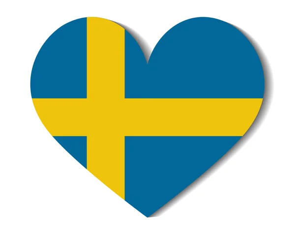 Heart flag sweden — Stock Vector