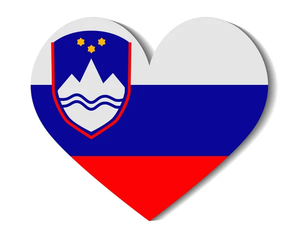 Heart flag slovenia — Stock Vector