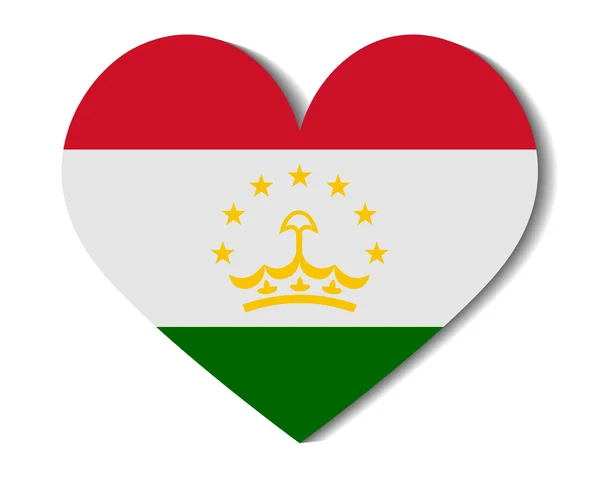 Drapeau du coeur tadjikistan — Image vectorielle