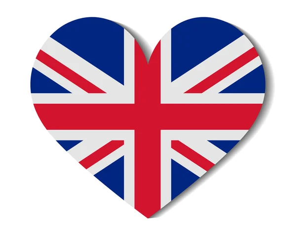 Heart flag united kingdom — Stock Vector