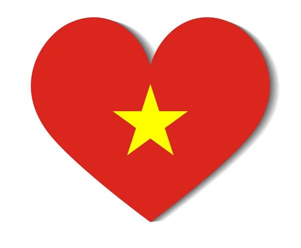 Bandera del corazón vietnam — Vector de stock