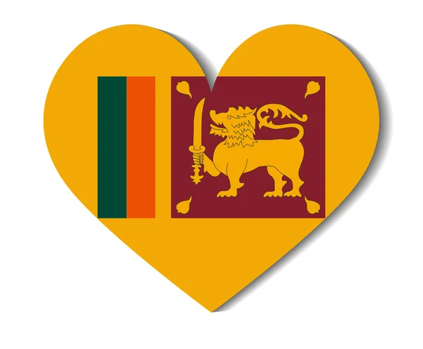 Drapeau du coeur sri lanka — Image vectorielle