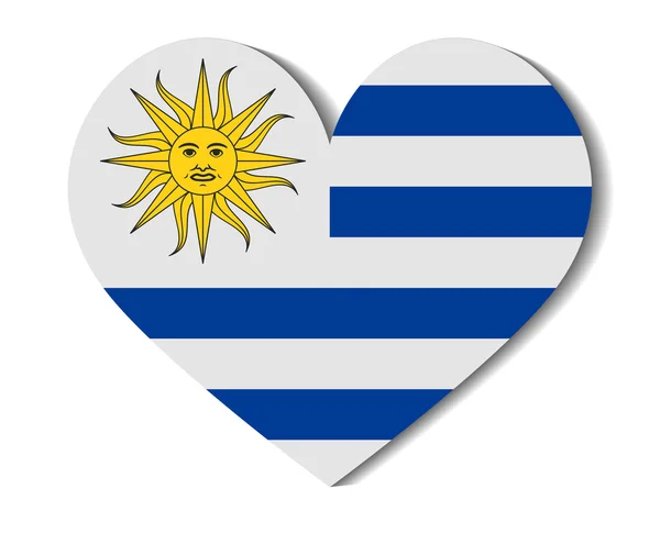 Bandera del corazón uruguay — Archivo Imágenes Vectoriales