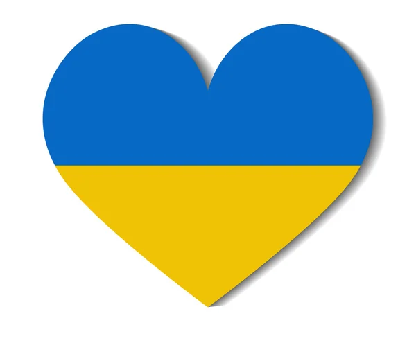 Drapeau coeur ukraine — Image vectorielle