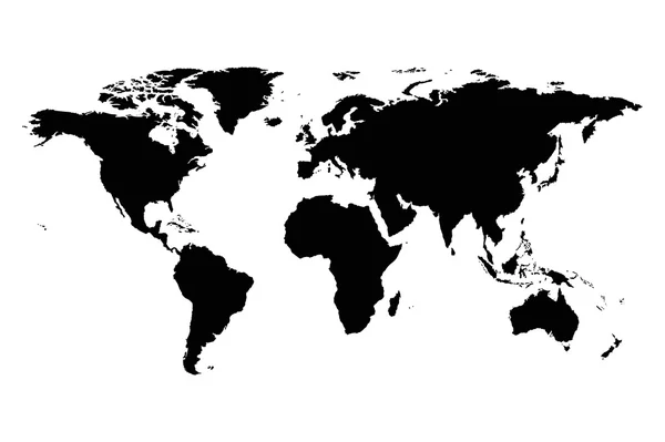 Silhouette carte du monde — Image vectorielle