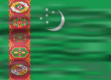 gerçekçi Türkmenistan bayrağı