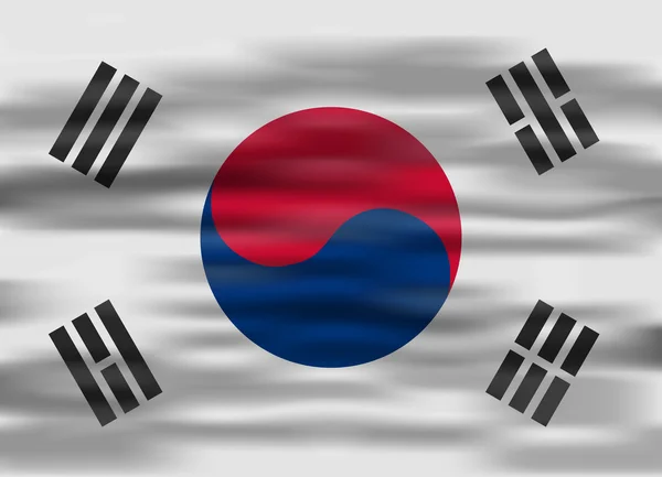 Bandera realista Corea del Sur — Vector de stock