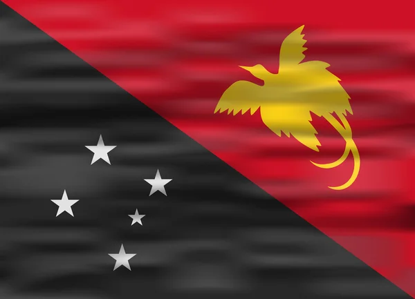 Realistiska flagga papua nya guinea — Stock vektor