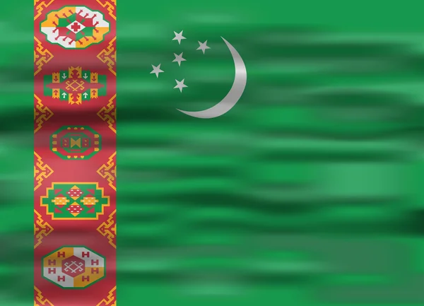 Realistiska flagga turkmenistan — Stock vektor
