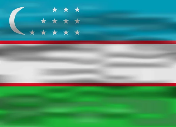 Bandera realista Uzbekistán — Vector de stock