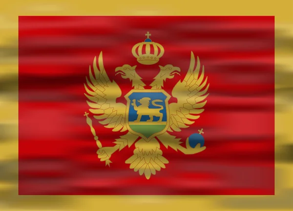 現実的なモンテネグロの旗 — ストックベクタ