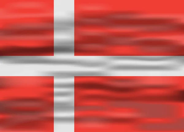 Bandera realista denmark — Vector de stock