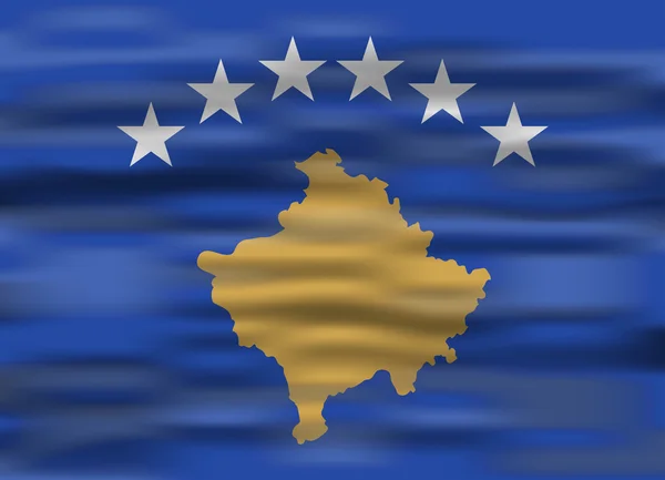 Bandeira realista kosovo — Vetor de Stock