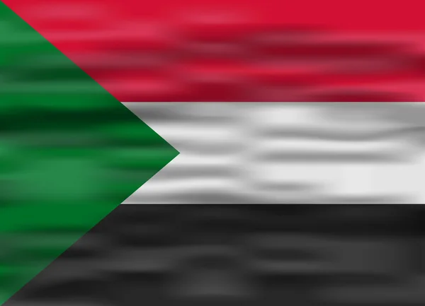 Realistické vlajka Súdánu — Stockový vektor