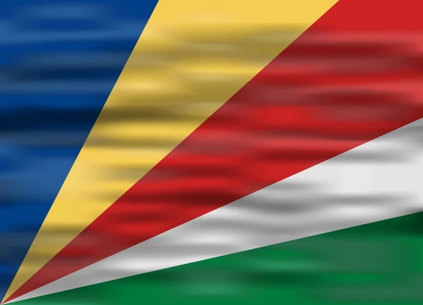 Realistiska flagga Seychellerna — Stock vektor