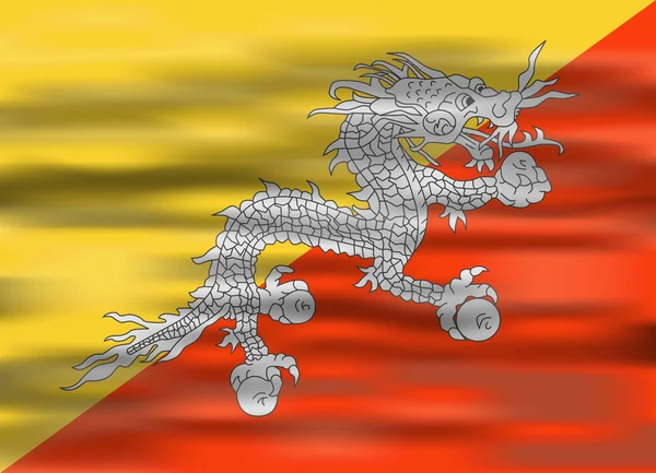 Realistic flag bhutan — Stock Vector