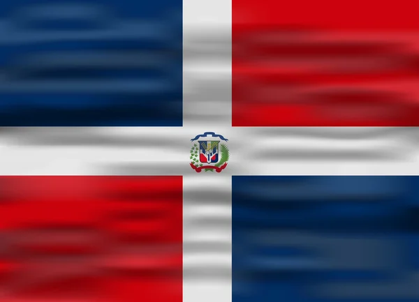 Realistiska flagga Dominikanska Republiken — Stock vektor