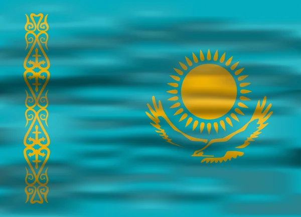 Realistic flag kazakhstan — Stock Vector