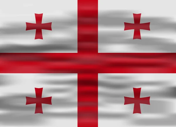 Realistische Flagge Georgien — Stockvektor