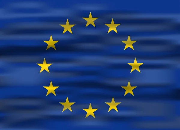 De Europese Unie realistisch vlag — Stockvector