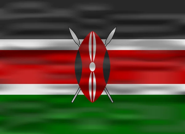 Bandeira realista kenya — Vetor de Stock