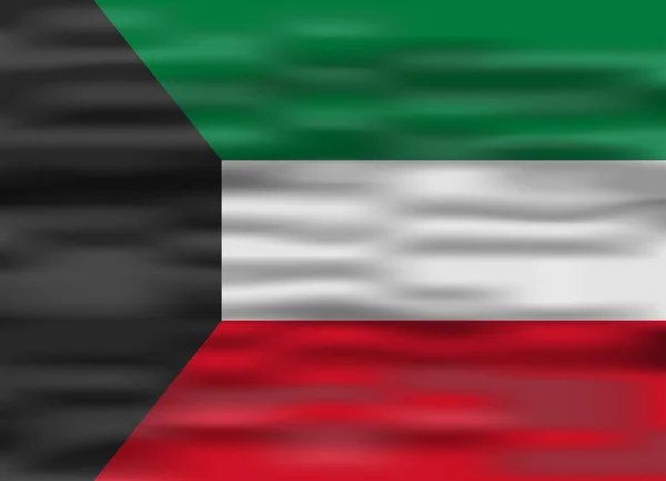 Bandeira realista kuwait —  Vetores de Stock