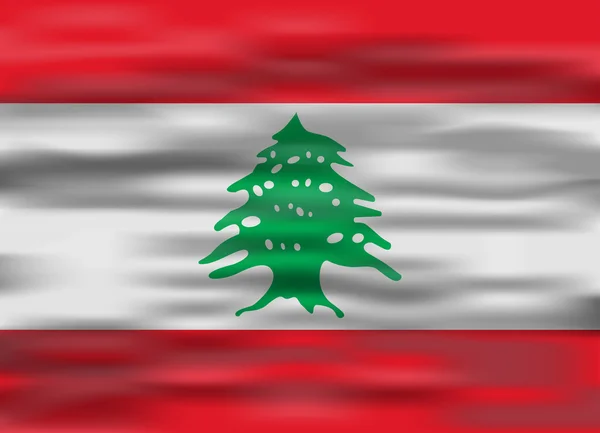 Realistic flag lebanon — Stock Vector