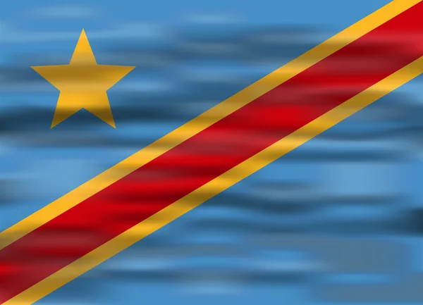 Congo drapeau réaliste — Image vectorielle