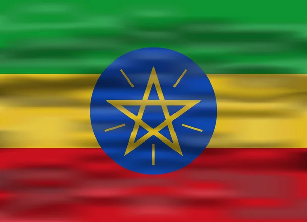 Drapeau réaliste éthiopie — Image vectorielle