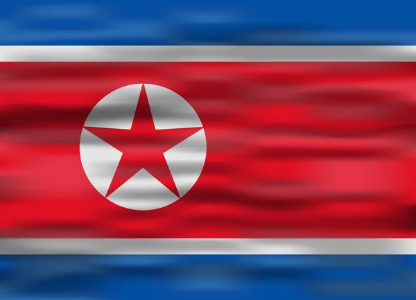 Realistisk flagg nord-korea – stockvektor