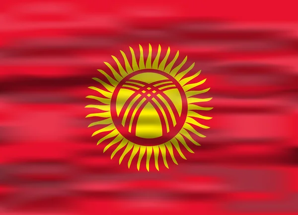 Drapeau réaliste kyrgyzstan — Image vectorielle