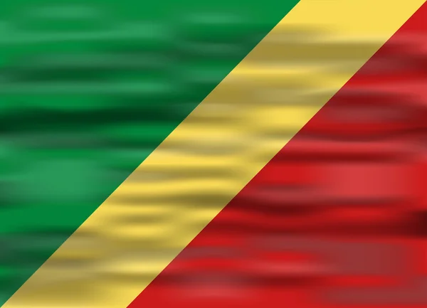 Gerçekçi Cumhuriyeti Kongo bayrak — Stok Vektör