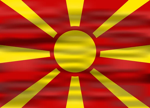 Realistisch vlag van Macedonië — Stockvector