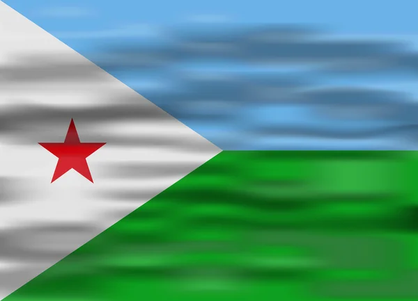 Realistyczne Flaga Dżibuti — Wektor stockowy