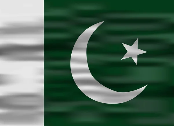 Pakistan bandera realista — Vector de stock